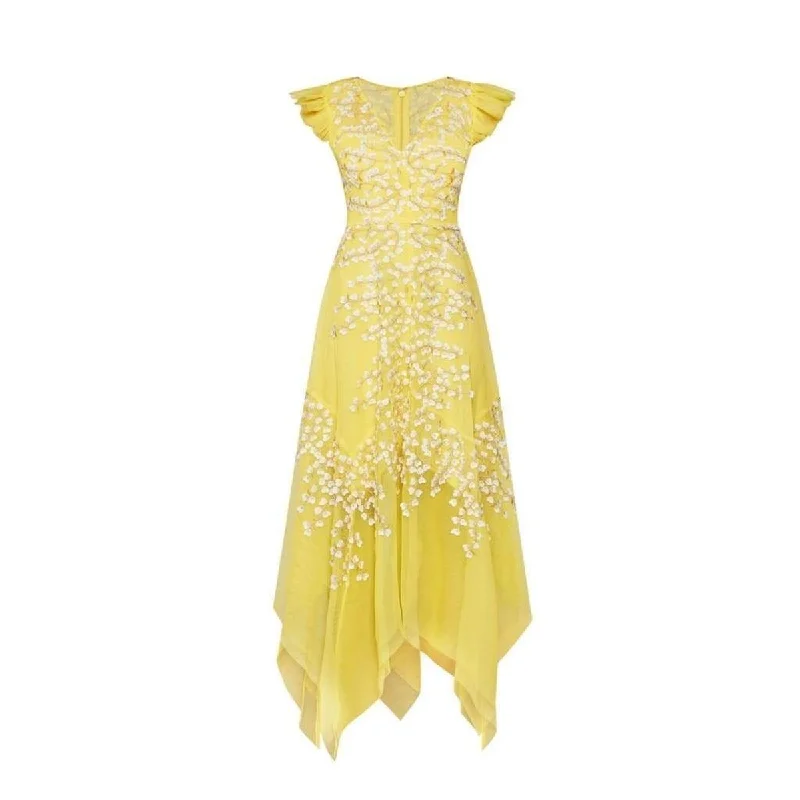 Relaxed Clothing Embroidered Tulle Ruffle Dress