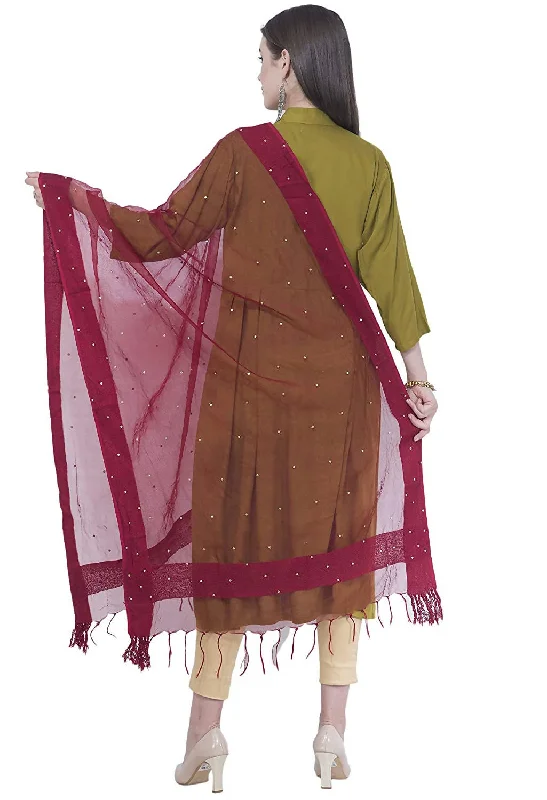 Comfortable Tops Women's Orgenza Cotton Golden Chandna Work Maroon Dupatta Mfd0043 - Moeza Comfortable Tops Women's Orgenza Cotton Golden Chandna Work Maroon Dupatta Mfd0043 - Moeza