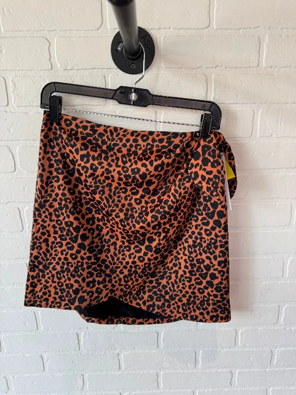 Soft Knitwear Skirt Mini & Short By Gianni Bini In Black & Orange, Size: 4