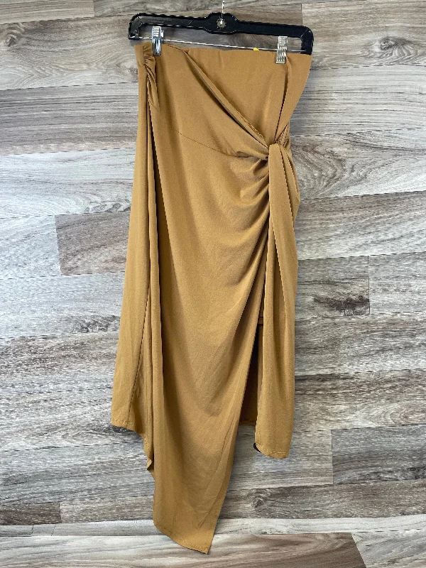 Simple Chic Skirt Midi By Nine West Apparel In Bronze, Size: 16