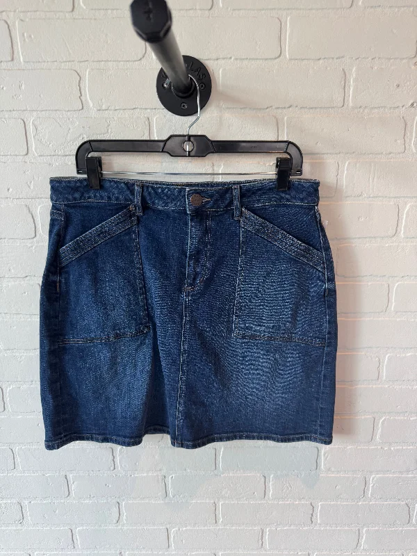 Fashion Comfort Skirt Mini & Short By Loft In Blue Denim, Size: 10