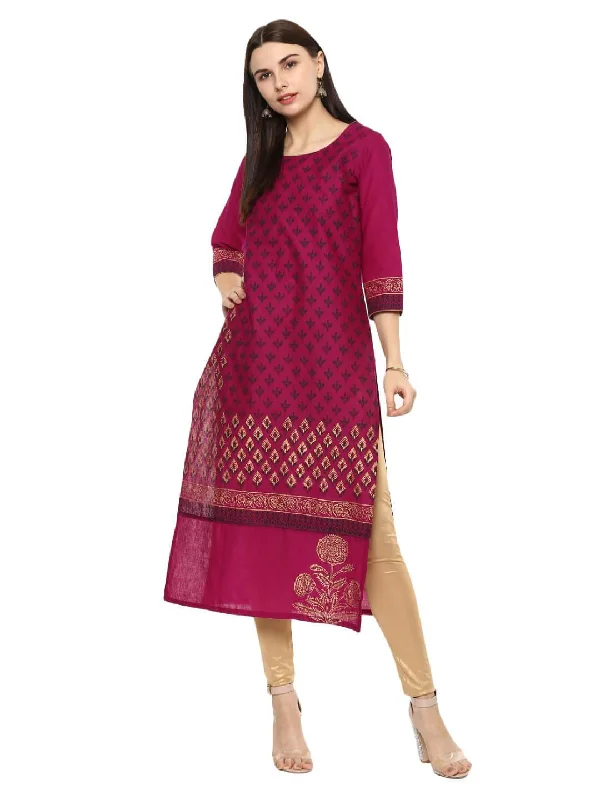 Relaxed Tops Women's Purple Overall Ajrakh Hand Block Cotton Printed Straight Kurta - Noz2Toz Relaxed Tops Women's Purple Overall Ajrakh Hand Block Cotton Printed Straight Kurta - Noz2Toz