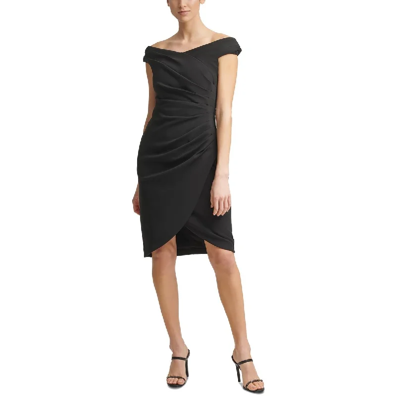 Cozy Fitting Calvin Klein Womens Knit Pleated Midi Dress
