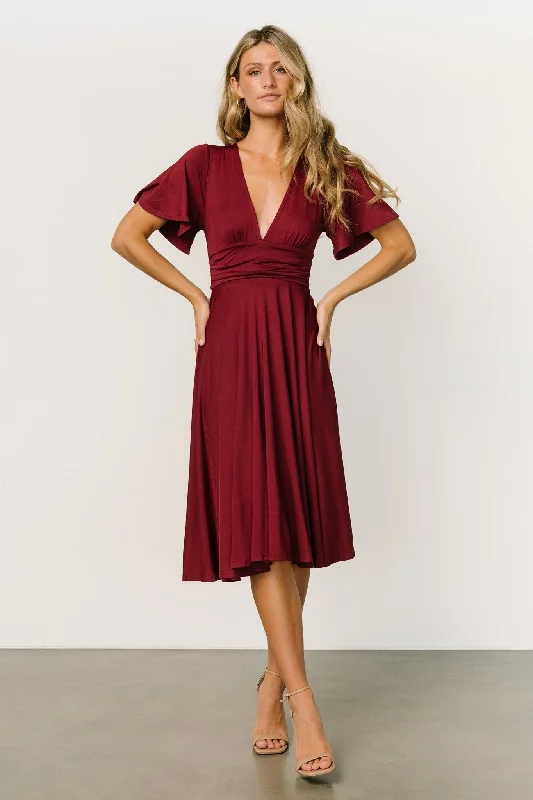 Effortless Outfits Janette Midi Dress | Wine