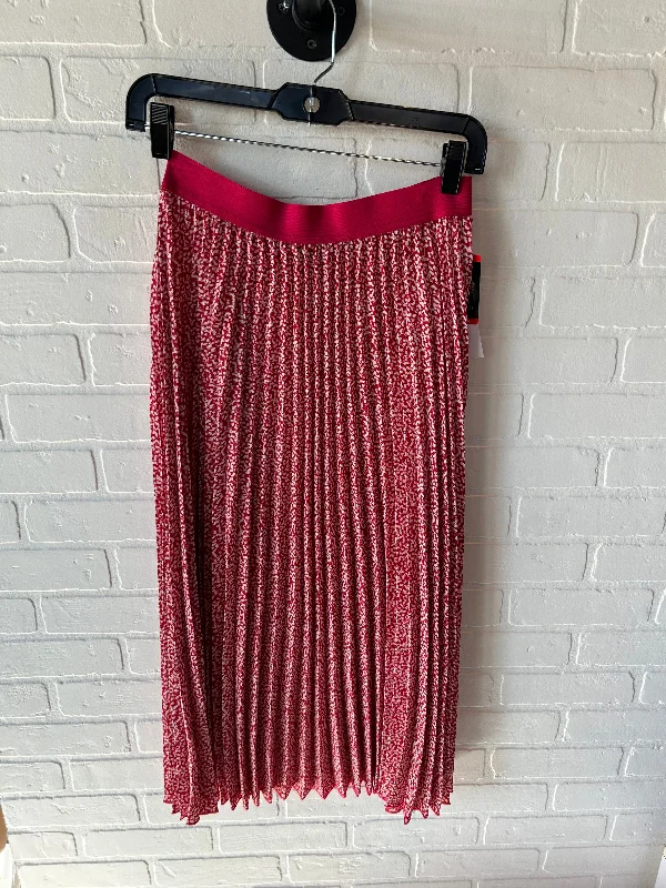 Casual Fit Wear Skirt Midi By Vince Camuto In Pink & White, Size: 0