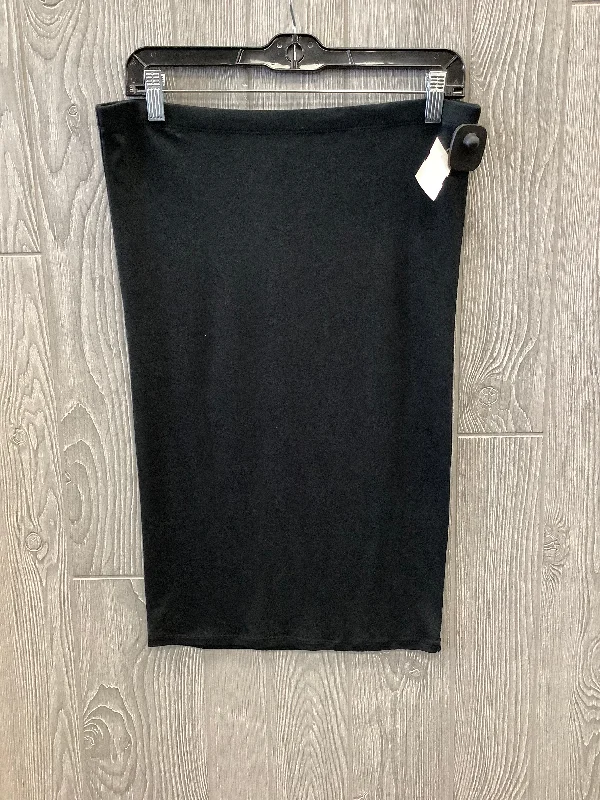 Cozy Lounge Wear Skirt Midi By Moda Intl In Black, Size: 8