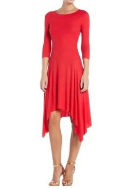 Cozy Essentials Bess Off-The-Shoulder Asymmetrical Dress