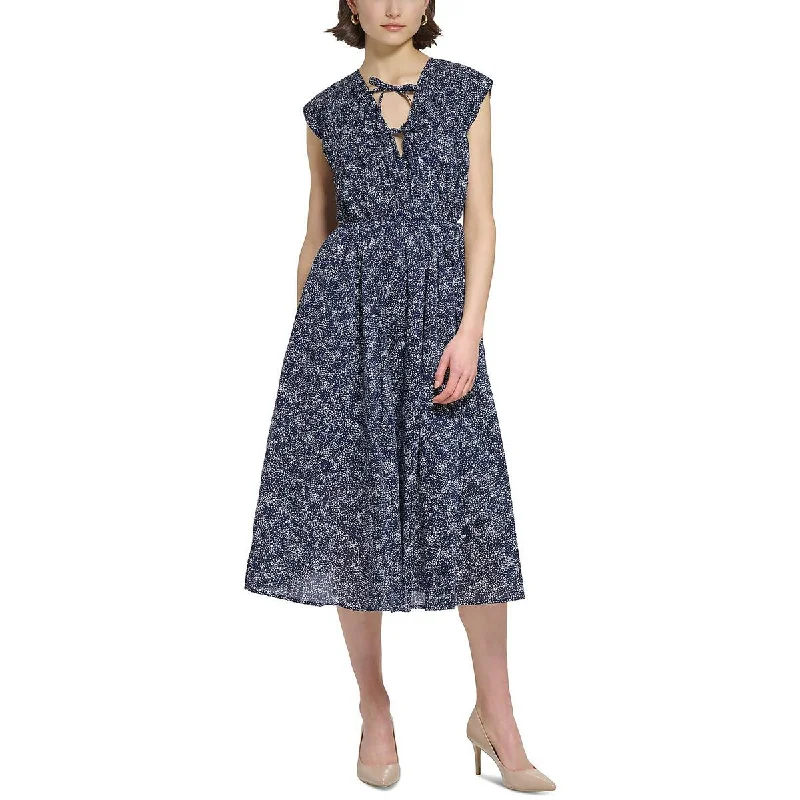 Cozy Fashion Trends Calvin Klein Womens Printed Sleeveless Midi Dress