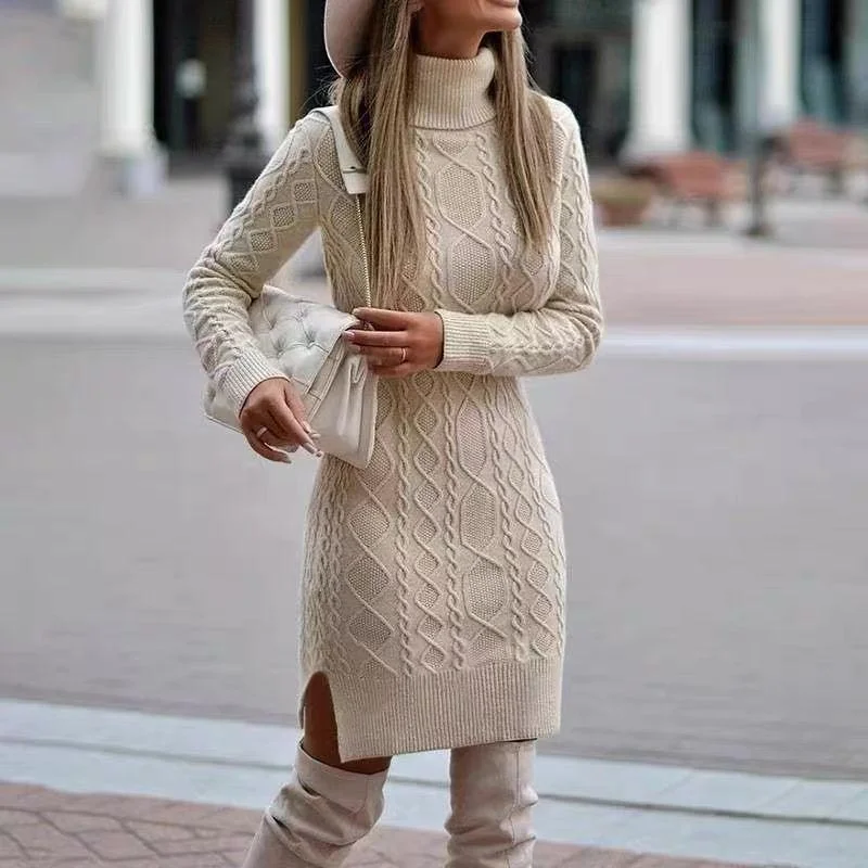 Trendy Dresses Masha Turtleneck Knitted Midi Dress