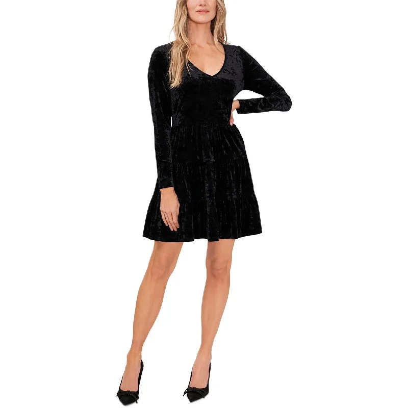 Comfortable Tops CeCe Womens Velvet V Neck Midi Dress