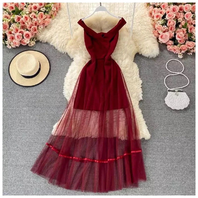 Comfortable Chic Philo Mesh Detailed Dress