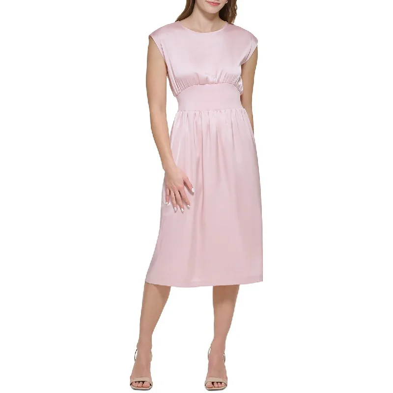 Fashionable Comfort Calvin Klein Womens Satin Sleeveless Midi Dress
