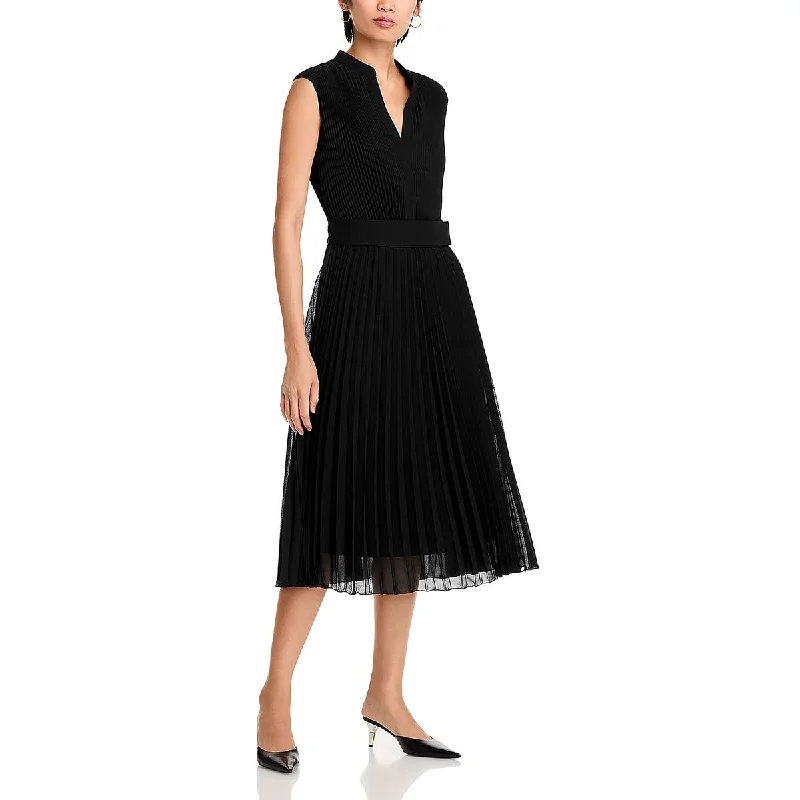 Light Dressing Boss Womens Below Knee Pleated Midi Dress