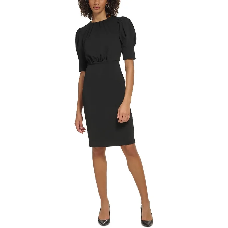 Comfortable Sweaters Calvin Klein Womens    Ruched Knee Length Midi Dress