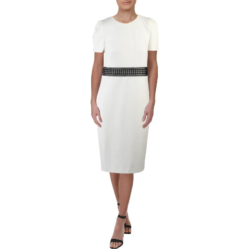 Elegant Casuals Calvin Klein Womens Lace Sheath Midi Dress