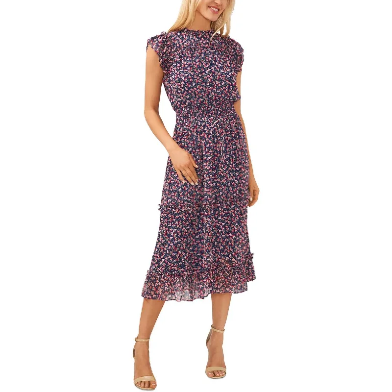 Casual Chic Outfits CeCe Womens Countryside Stroll Floral Print Chiffon Midi Dress