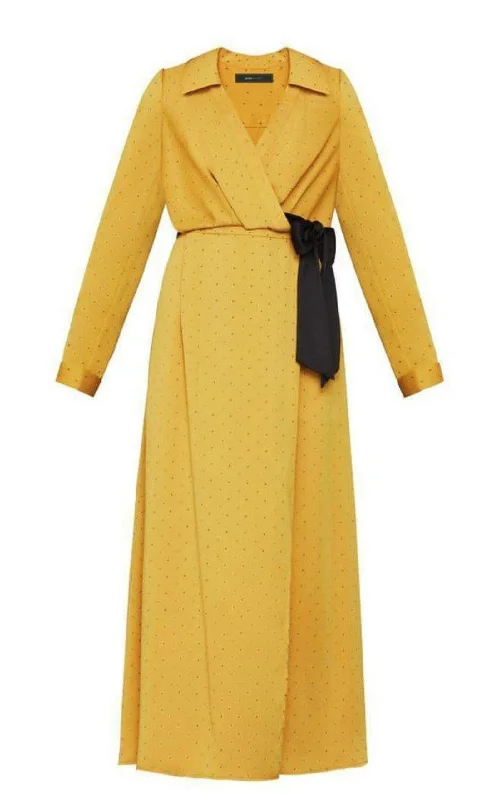 Stylish Casuals Satin Polka Dot Sash Dress