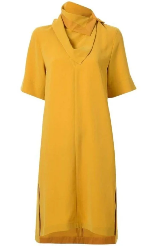 Chic Outfits Scarf Neck Crepe Dress
