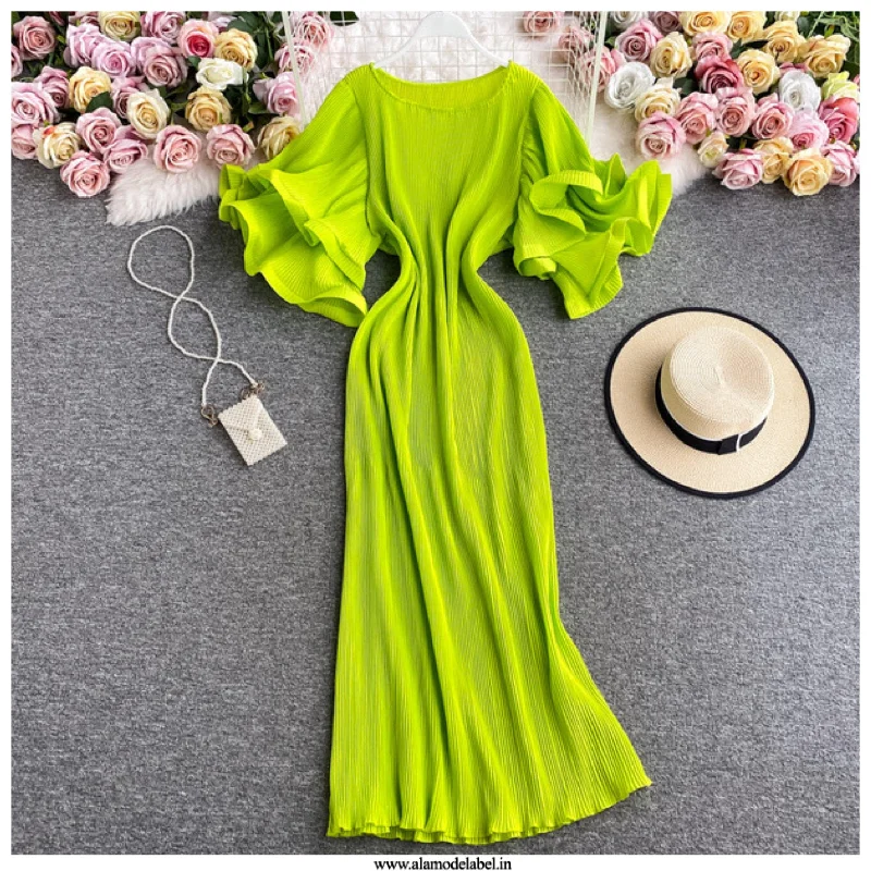 Elegant Casuals Rhonda Pleated Dress
