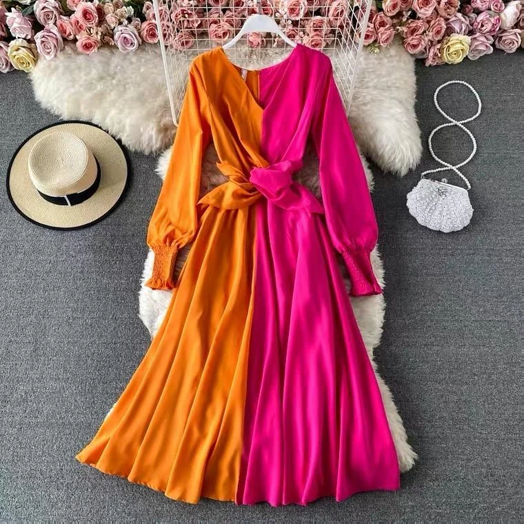 Casual Chic Looks Colour Block Maxi Dress