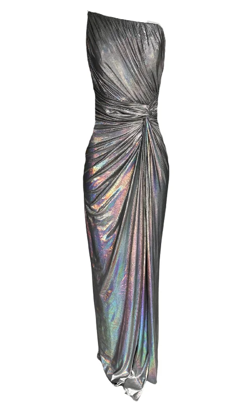 Comfortable Tops Silver Metallic Cocktail Prom Dress