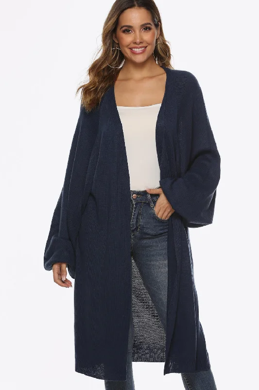 Soft Fabric Looks Long Sleeve Open Front Cardigan