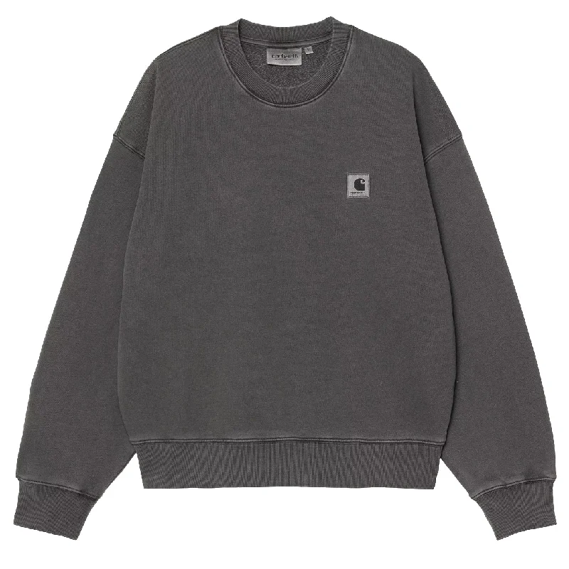 Casual Comfort Carhartt WIP Womens Nelson Sweatshirt Graphite Garment Dyed