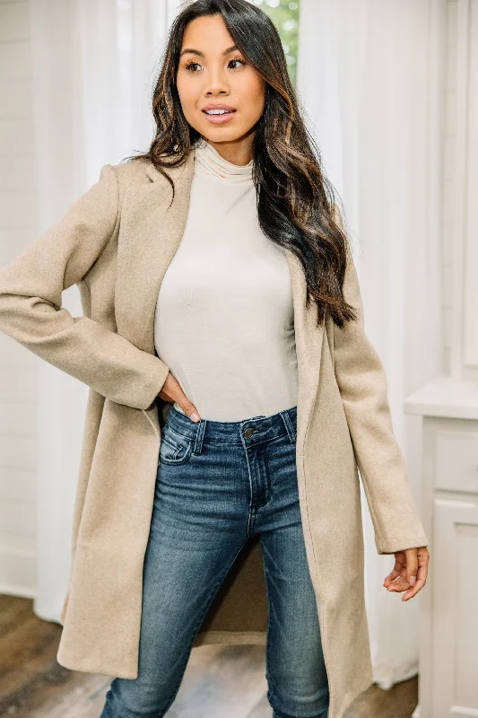 Timeless Outfits Make Good Choices Oatmeal Brown Coat