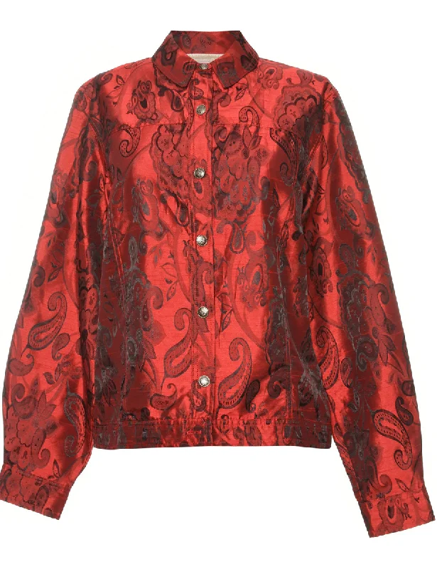 Sporty Wear Paisley Red Jacket - M
