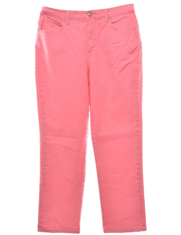 Elegant Fit Pink Straight Fit Jeans - W33 L28