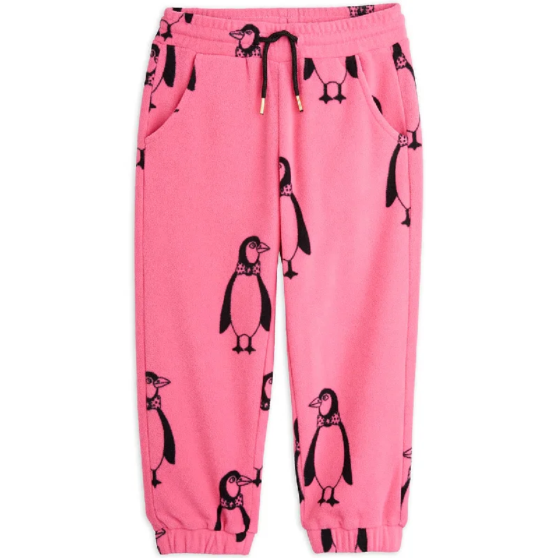 Comfy Dress Penguin Fleece Trousers in Pink by Mini Rodini