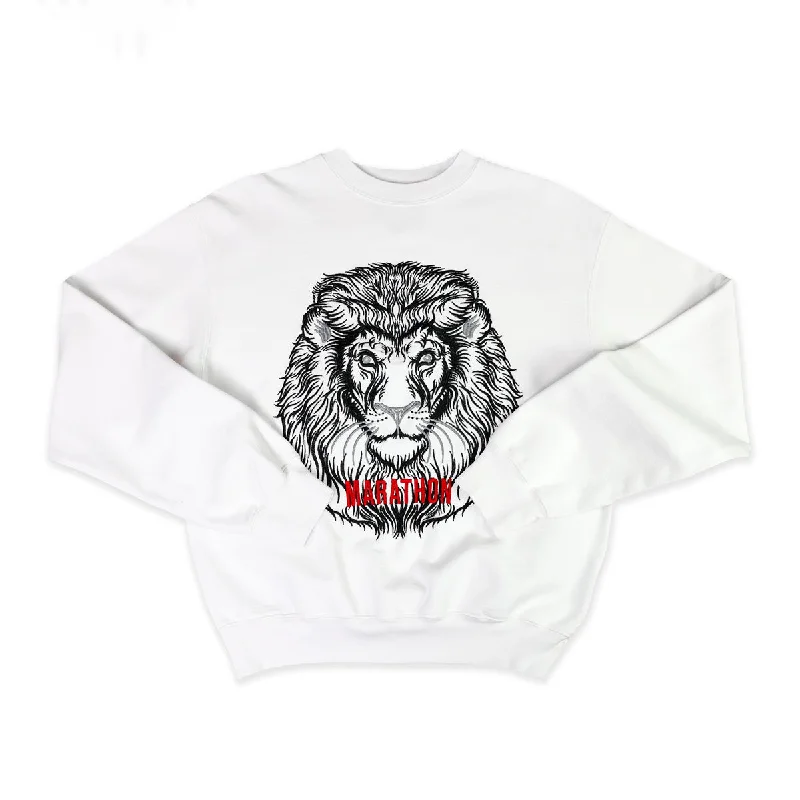 Comfortable Lifestyle Respect Lion Crewneck - White