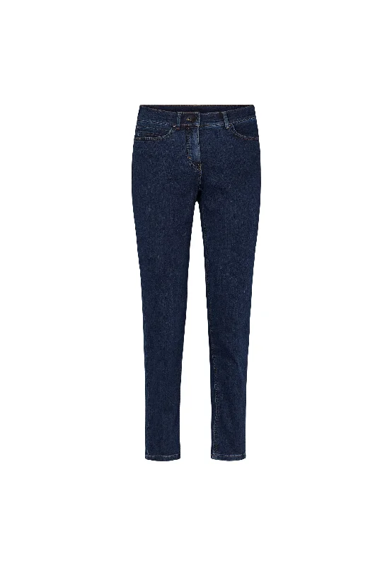 Relaxed Chic Agatha Slim - Medium Length - Dark Blue Denim