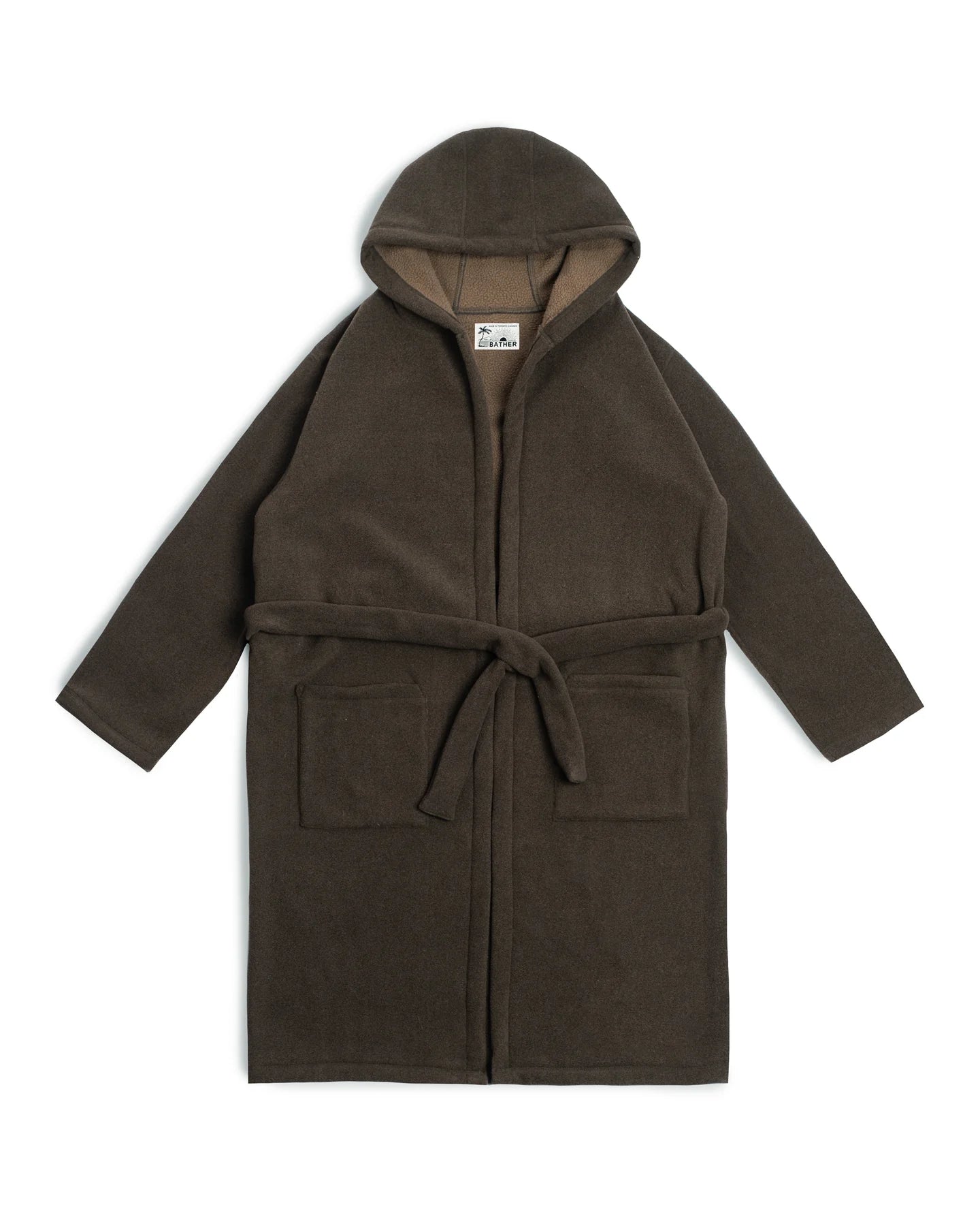 Simple Chic Bather Hickory Brown Sherpa Fleece Robe