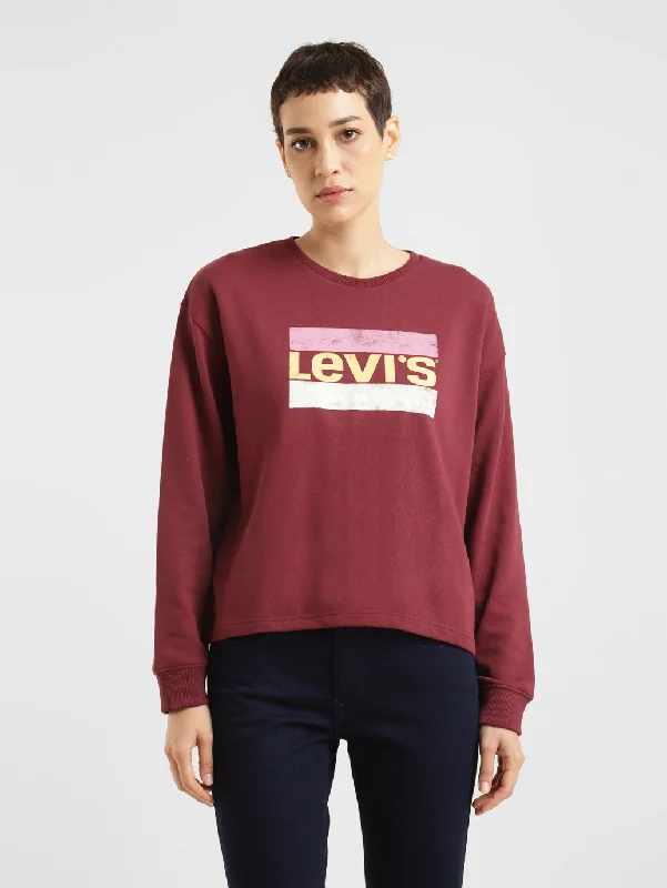 Casual Comfort Wear Women's Brand Logo Crew Neck Sweatshirt
