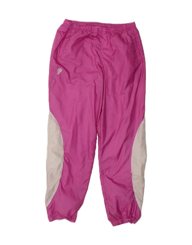 Easy Comfort Style VINTAGE Womens Tracksuit Trousers Joggers UK 14 Large Pink Colourblock