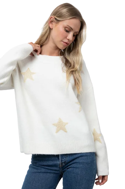 Comfortable Chic Kana - White Gold Stars