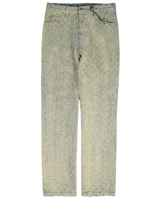 Relaxed Tops Sparkle Monogram Jeans