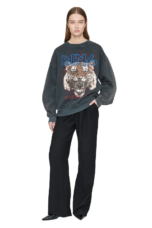 Effortless Looks Tiger Sweatshirt - Faded Black