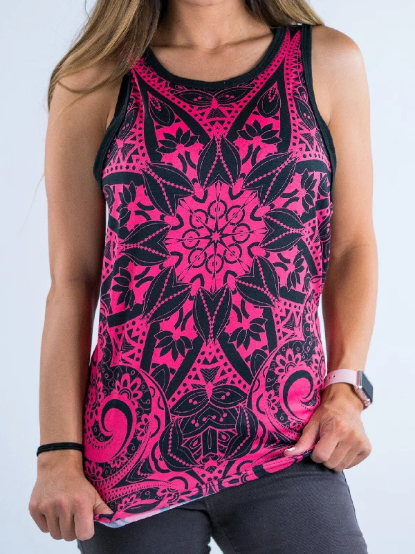 Effortless Looks Electro Pink Mandala Unisex Tank Top