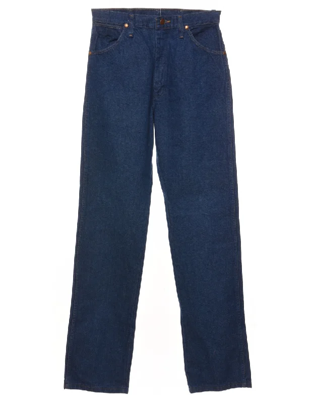 Trendy Comfort Wear Dark Wash Wrangler Straight-Fit Dark Wash Jeans - W28 L34