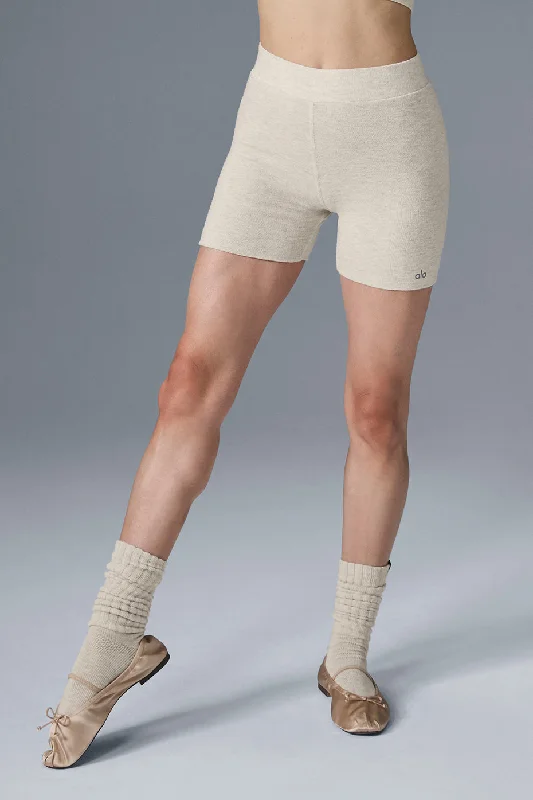 Relaxed Tops Alolux High-Waist Me Time Short - Oatmeal Heather