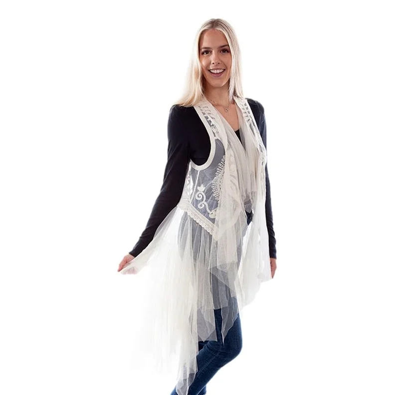Relaxed Clothing Scully Western Duster Womens Sleeveless Embroider Layered F0_HC760