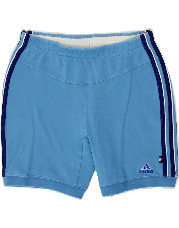 Easy-to-Wear ADIDAS Womens Sport Shorts UK 14 Medium Blue Cotton