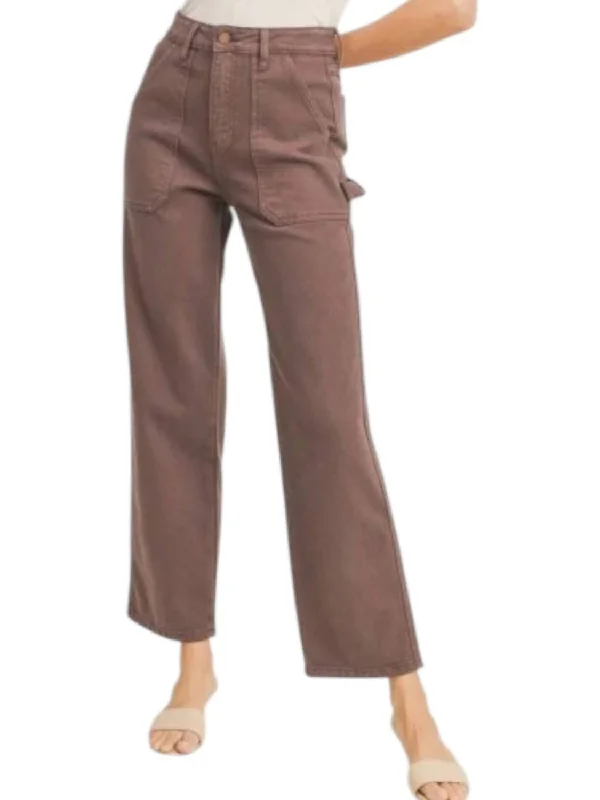 Cozy Essentials Carpenter Jeans In Espresso