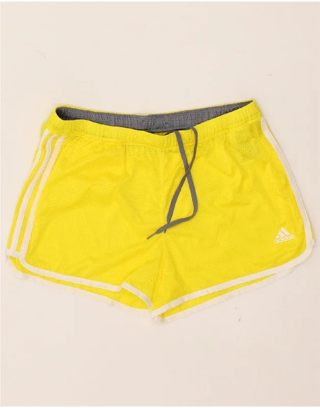 Comfortable Fitwear ADIDAS Womens Climalite Sport Shorts UK 10 Small Yellow Polyester Comfortable Fitwear ADIDAS Womens Climalite Sport Shorts UK 10 Small Yellow Polyester
