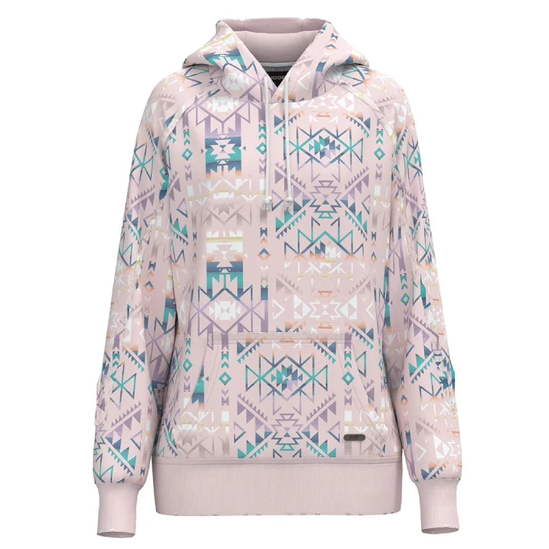 Casual Comfort Hooey Hoodie Women's Pink Aztec Sweatshirt
