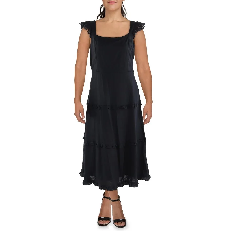 Comfy Dress Anne Klein Womens Ruffled Cotton Maxi Dress