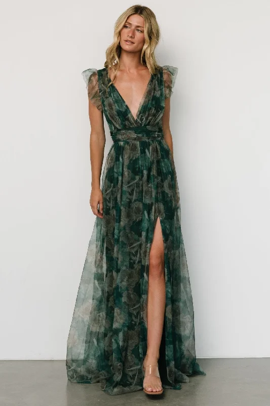 Timeless Style Carmine Maxi Dress | Green Floral
