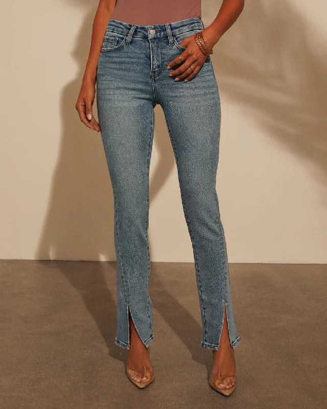 Cozy Lifestyle Jennings Split Hem Straight Jeans